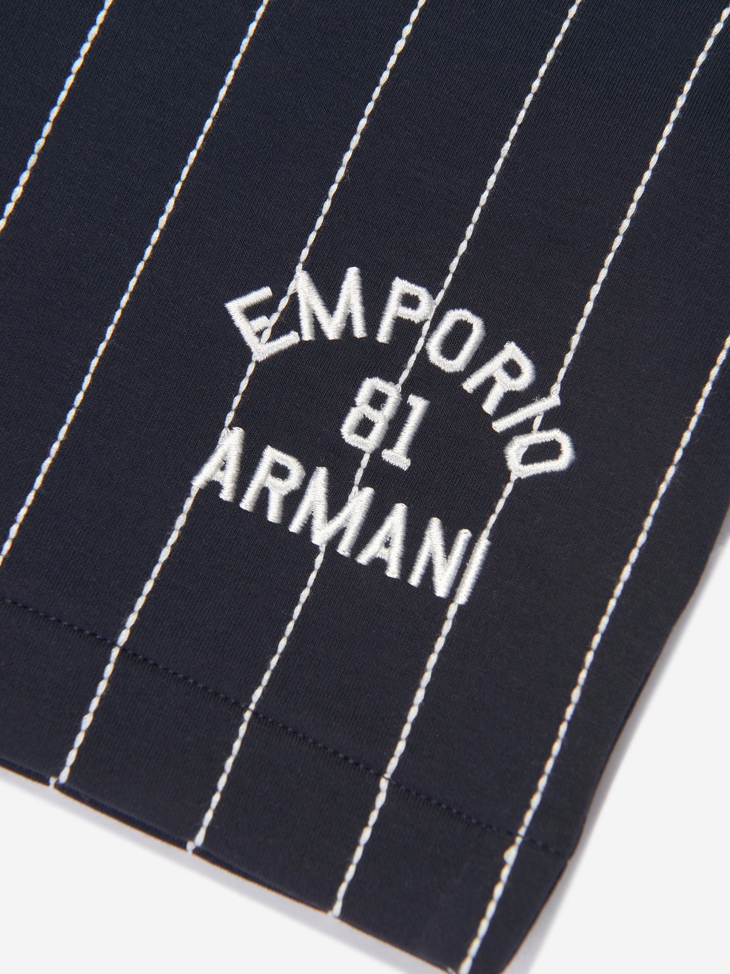 Emporio Armani 男童海军蓝条纹短裤
