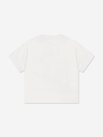 Emporio Armani 男童白色徽标 T 恤
