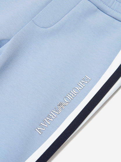 Emporio Armani 男婴蓝色徽标慢跑裤