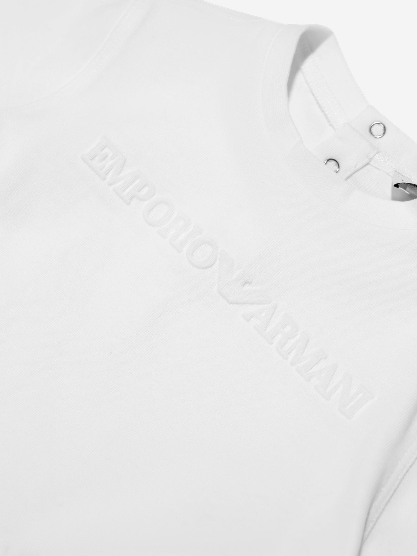Emporio Armani 男婴白色徽标 T 恤