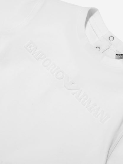 Emporio Armani 男婴白色徽标 T 恤