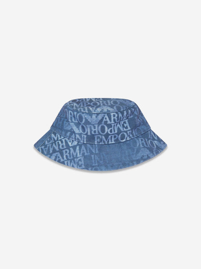 Emporio Armani Kids 徽标渔夫帽（蓝色）