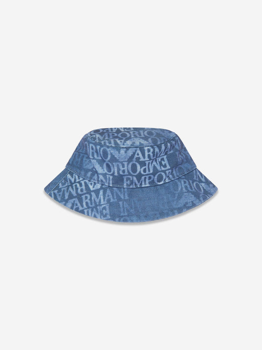 Emporio Armani Kids 徽标渔夫帽（蓝色）