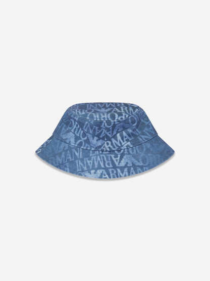 Emporio Armani Kids 徽标渔夫帽（蓝色）