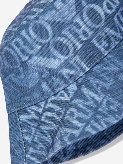 Emporio Armani Kids 徽标渔夫帽（蓝色）