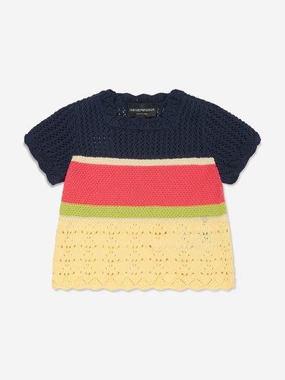 Emporio Armani 女童钩针编织 T 恤（多色）