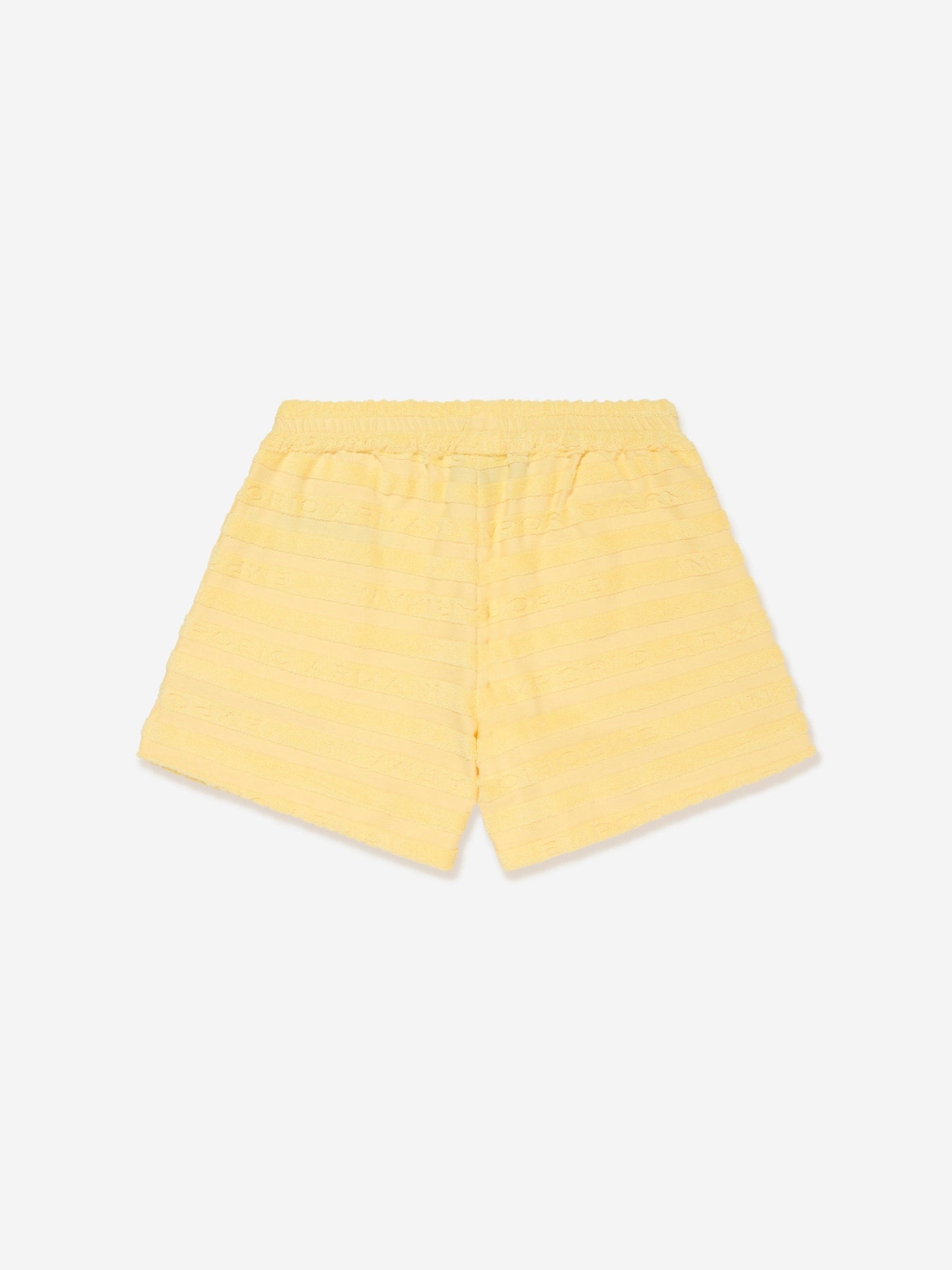 Emporio Armani 女童条纹徽标短裤（黄色）