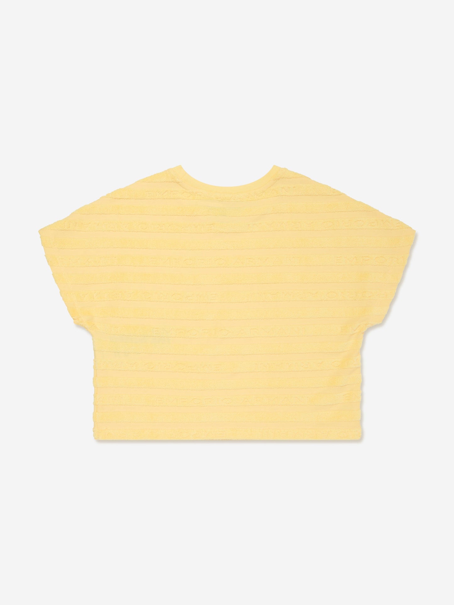 Emporio Armani 女童条纹徽标 T 恤（黄色）