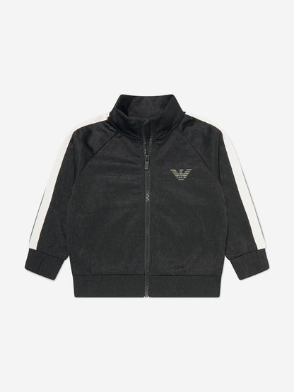 Emporio Armani 男童海军蓝徽标运动夹克