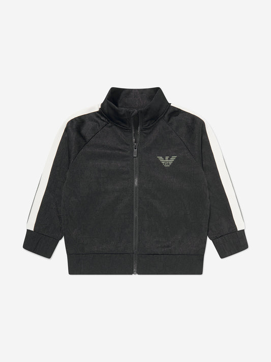 Emporio Armani 男童海军蓝徽标运动夹克