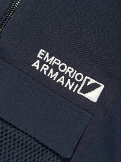 Emporio Armani 男童半拉链运动衫（海军蓝）