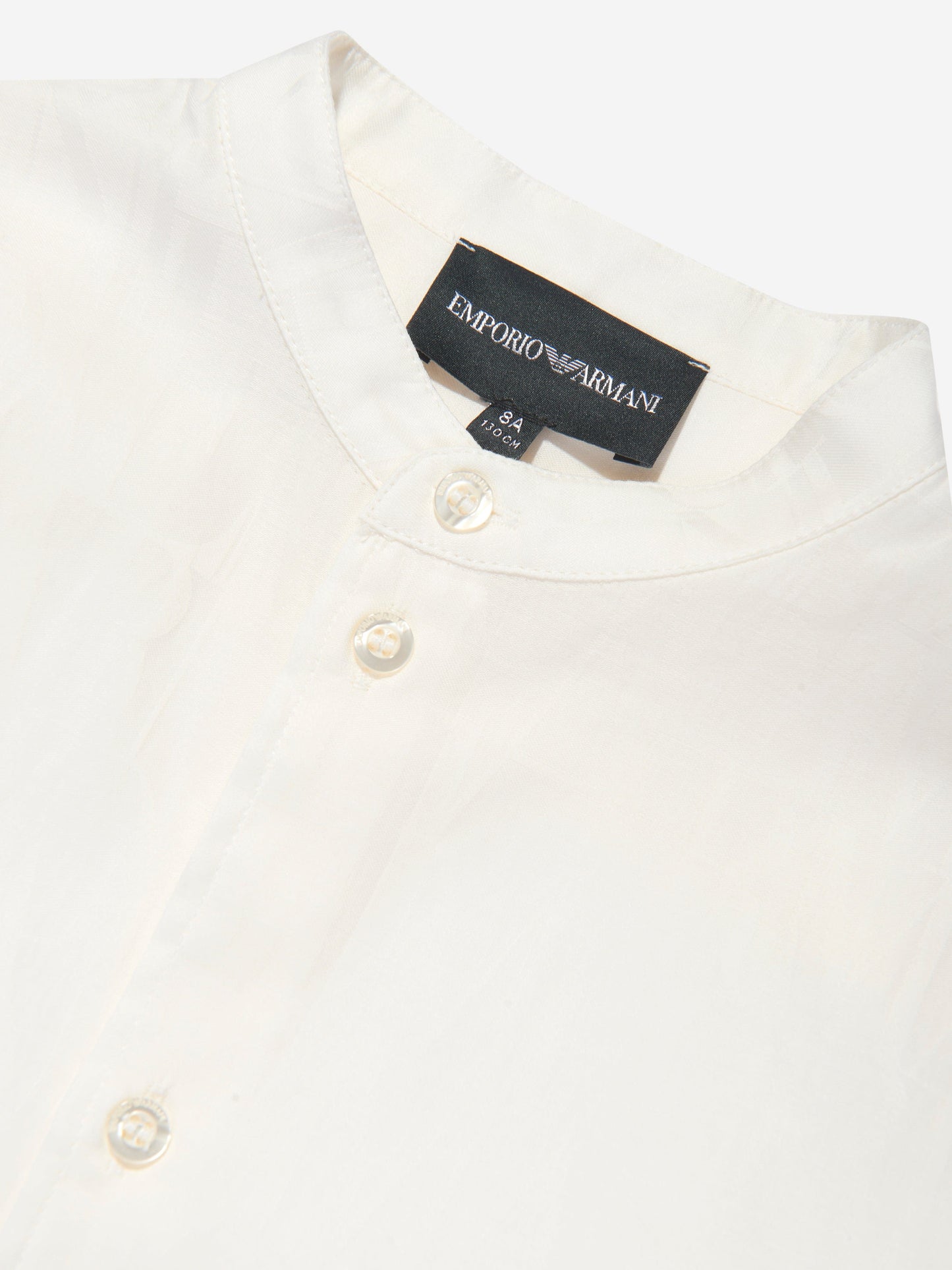 Emporio Armani 男童米色徽标衬衫