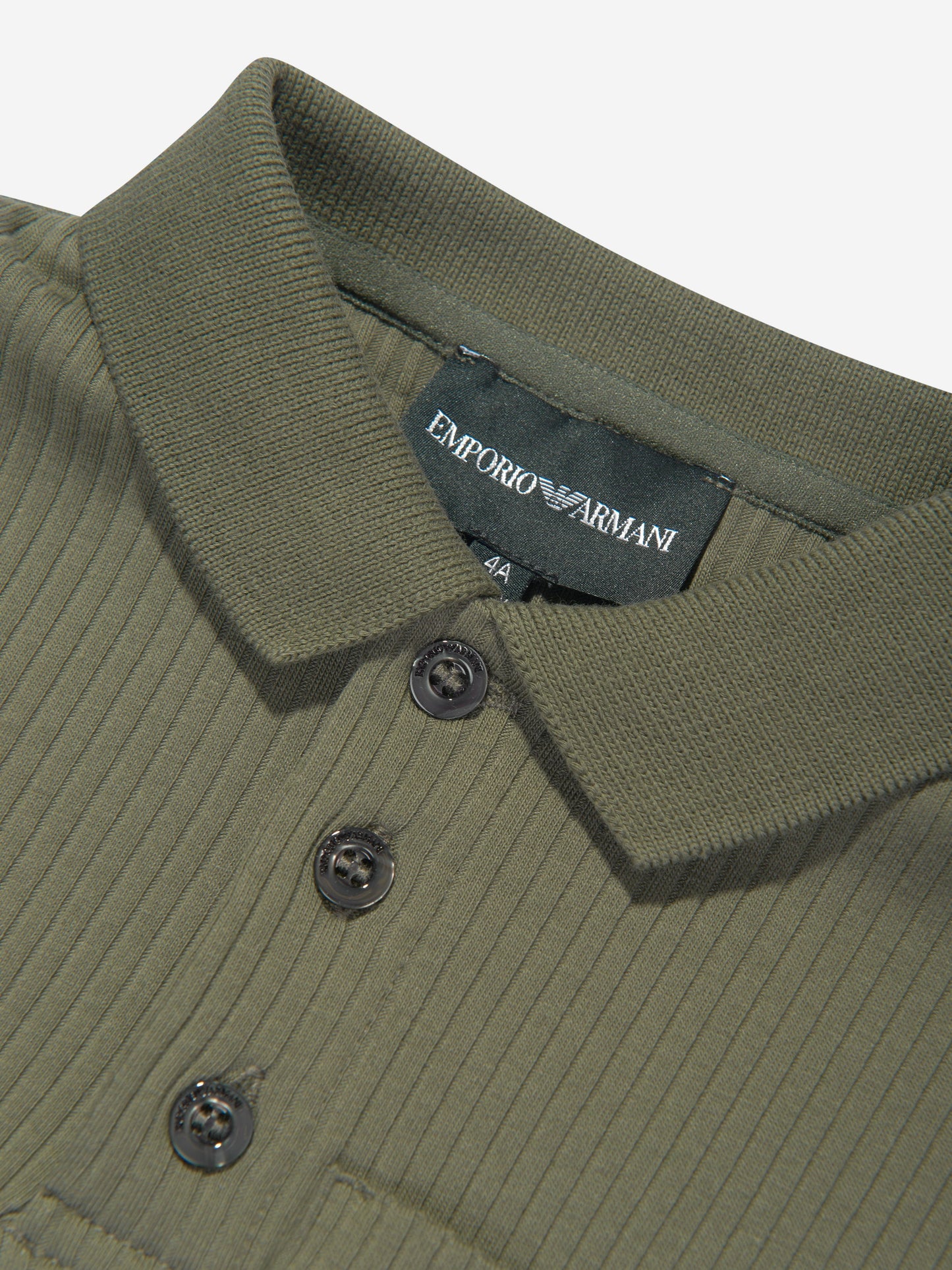 Emporio Armani 男童绿色徽标口袋 Polo 衫