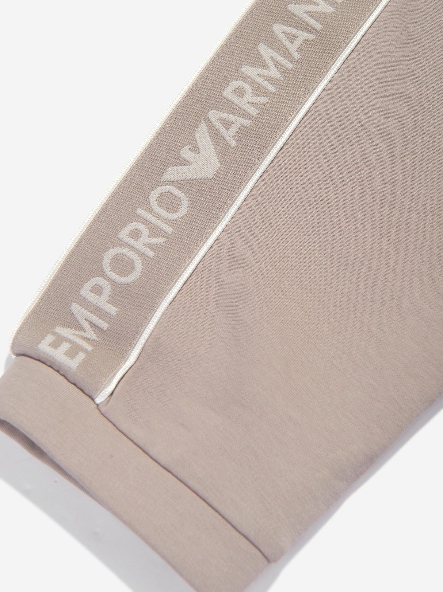 Emporio Armani 男童徽标慢跑裤（棕色）