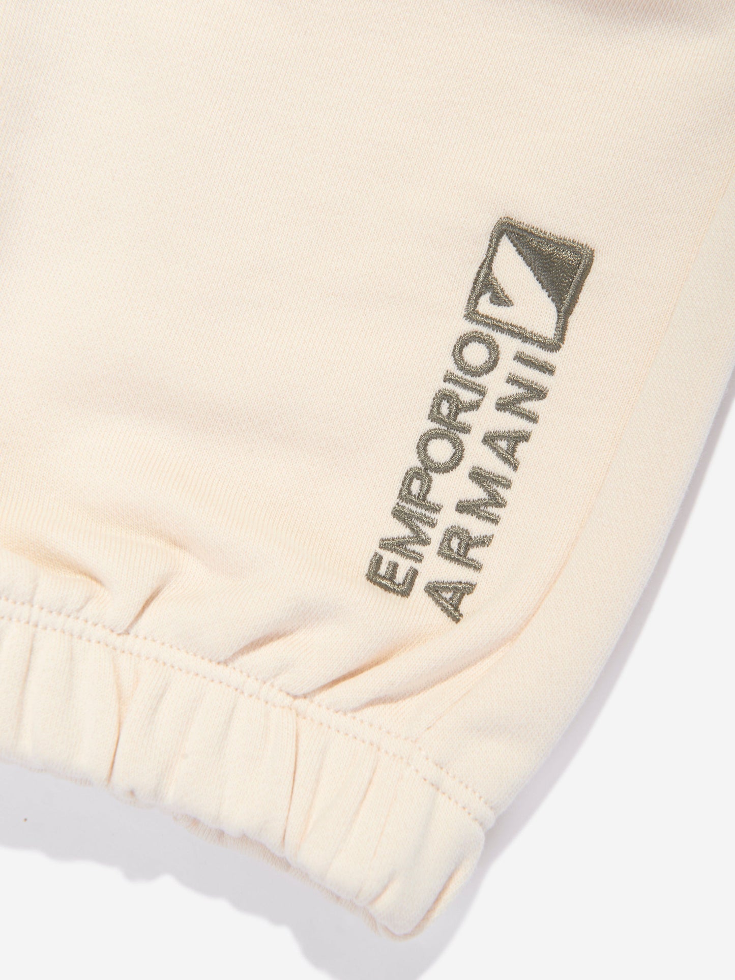 Emporio Armani 男童米色棉质长裤