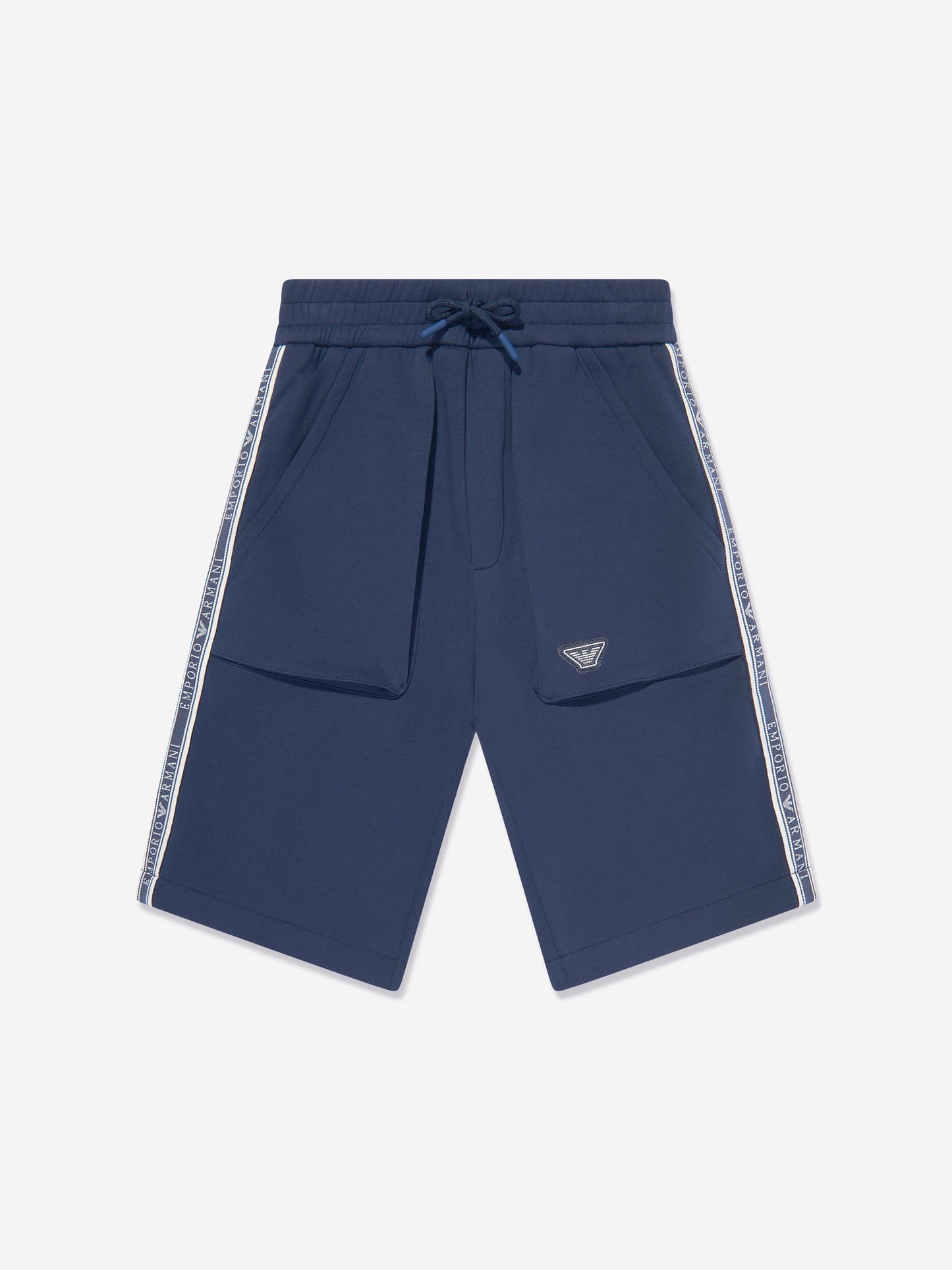 Emporio Armani 男童海军蓝徽标百慕大短裤