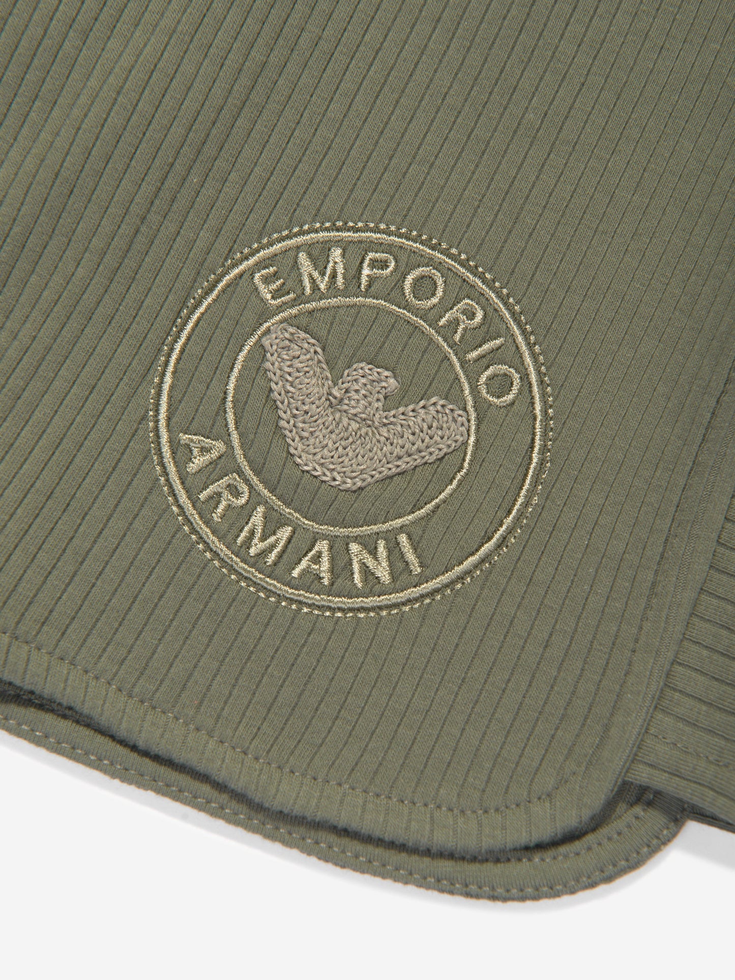 Emporio Armani 男童绿色徽标短裤