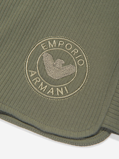 Emporio Armani 男童绿色徽标短裤