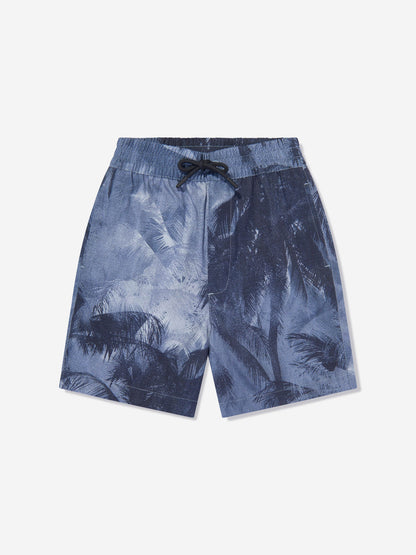Emporio Armani 男童棕榈叶短裤（蓝色）