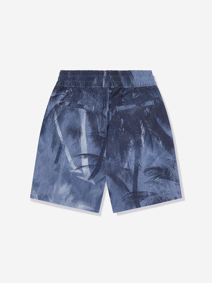 Emporio Armani 男童棕榈叶短裤（蓝色）