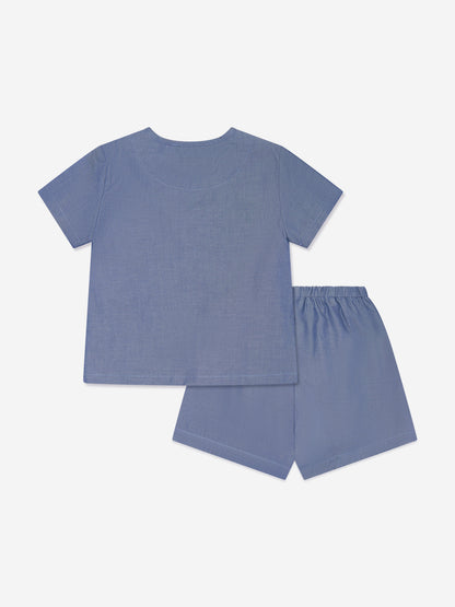 Emporio Armani 男婴蓝色 Chambray 短裤套装