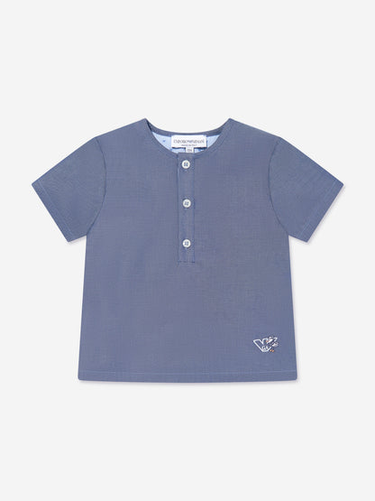 Emporio Armani 男婴蓝色 Chambray 短裤套装