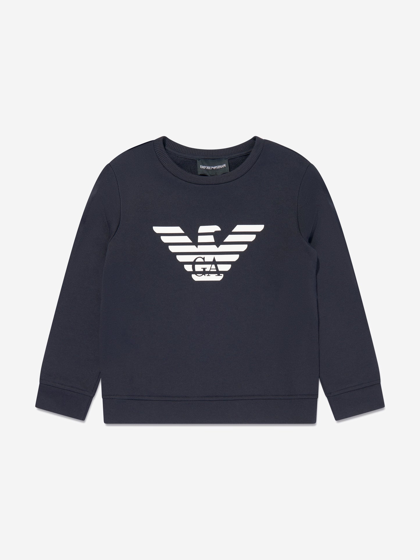 Emporio Armani 男童海军蓝徽标运动衫