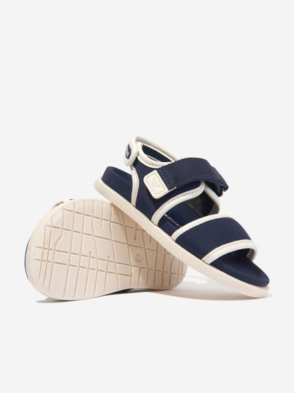 Emporio Armani Kids 海军蓝徽标凉鞋