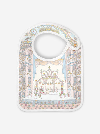 Baby Nutcracker Satin Bib in White