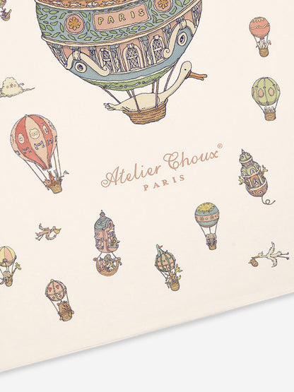 Atelier Choux Baby Hot Air Balloons Cashmere Blanket in Ivory (100 cm x 80 cm)