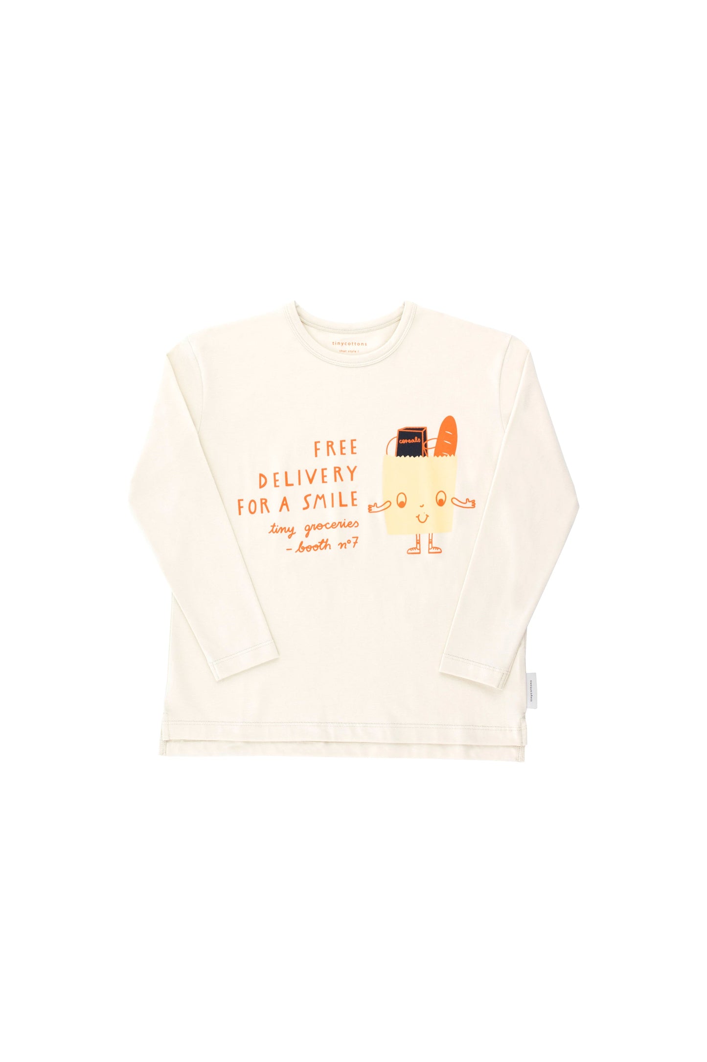 Girls Beige & Eggnog Cotton T-shirt