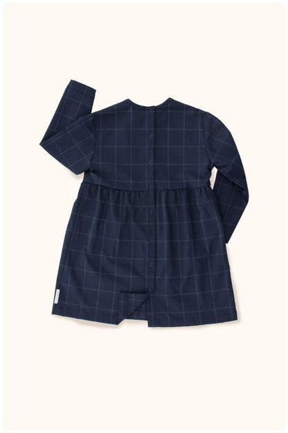 Girls Navy Check Dress