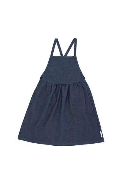 Girls Navy Cotton Dress