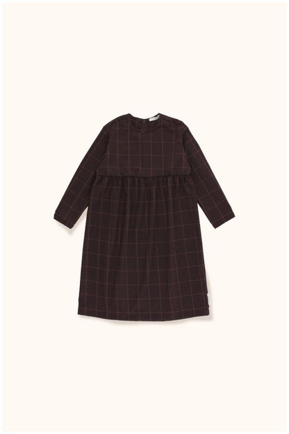Girls Plum Check Dress