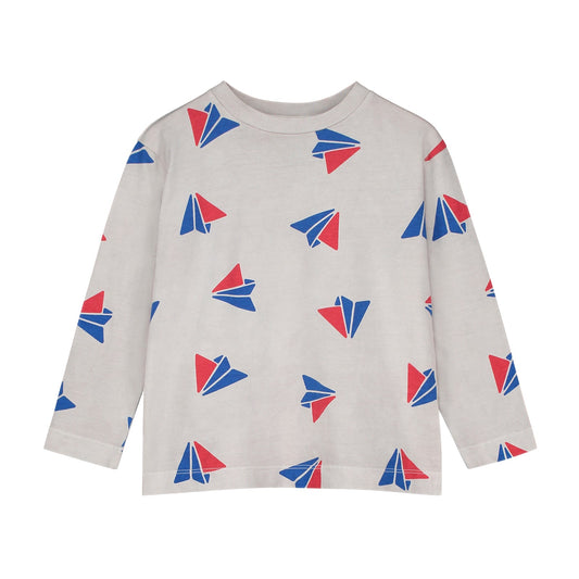 儿童灰色印花棉T恤