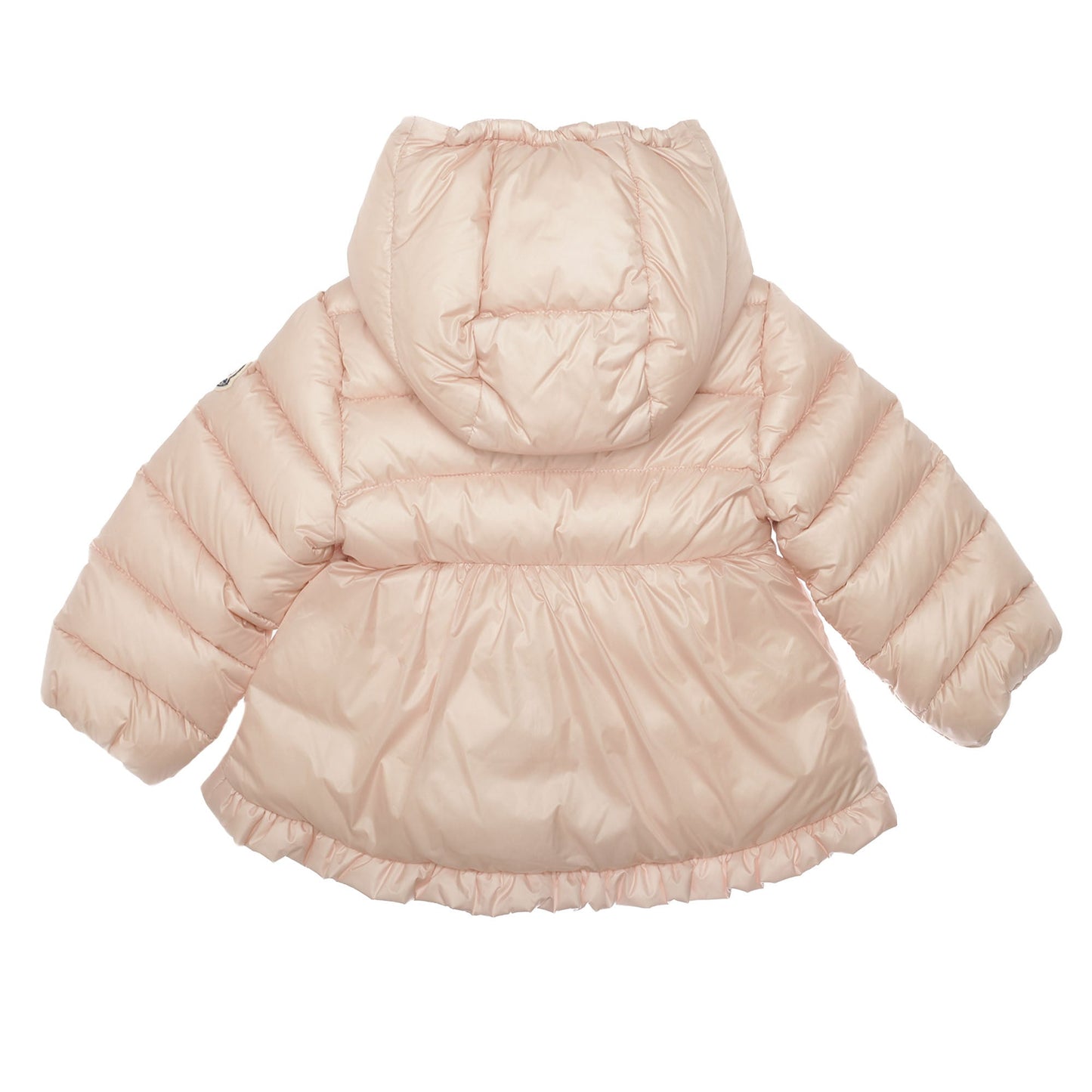 Baby Girls Light Pink Ruffled Hems Padded Down 'Odile' Coat