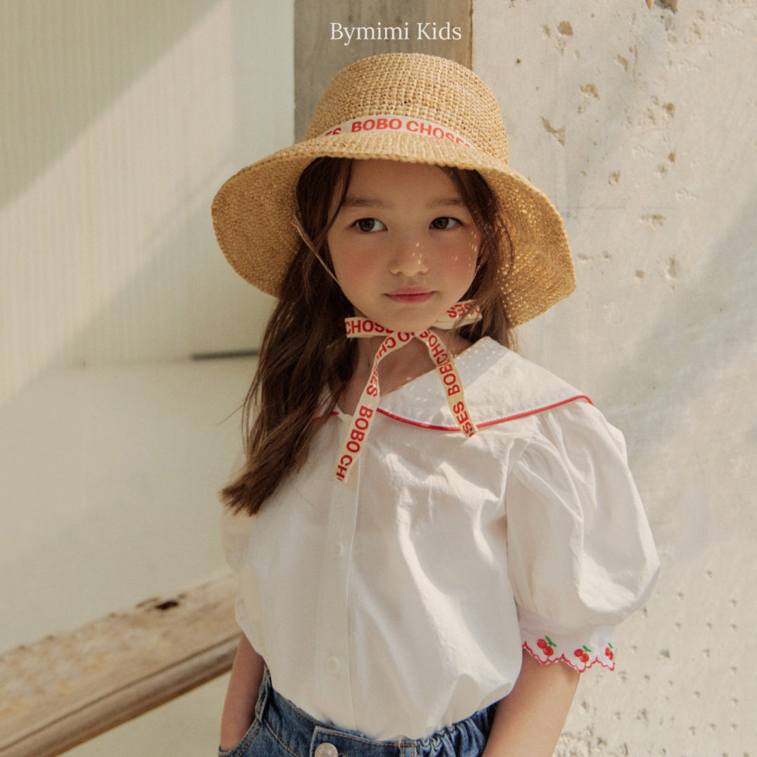 女童白色棉衬衫