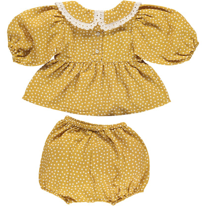 女婴黄色圆点套装