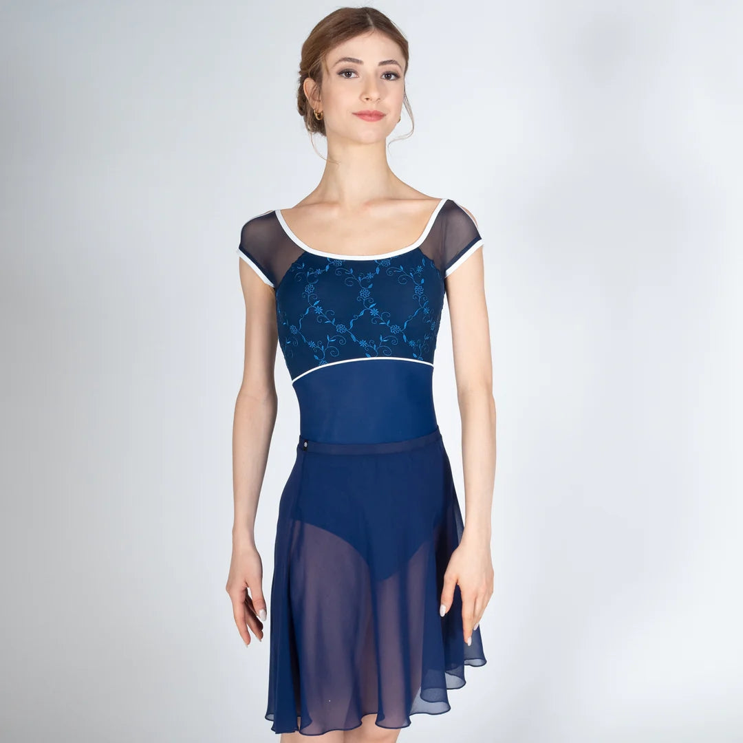 女士藏青色刺绣芭蕾舞连体衣