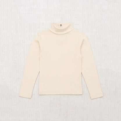 儿童奶油白棉高领衫