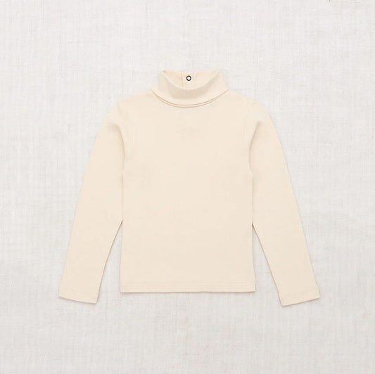 儿童奶油白棉高领衫