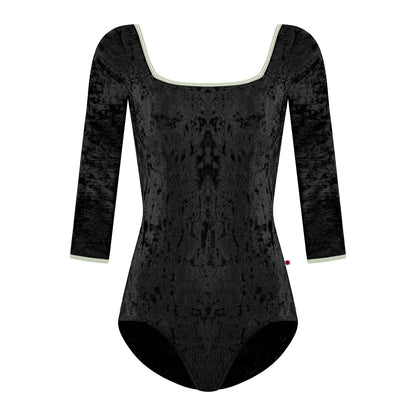 女士黑色"Marieke/CV-Black/T-Pistachio/3Q Sleeves"芭蕾舞连体衣