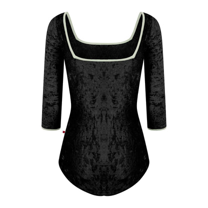 女士黑色"Marieke/CV-Black/T-Pistachio/3Q Sleeves"芭蕾舞连体衣