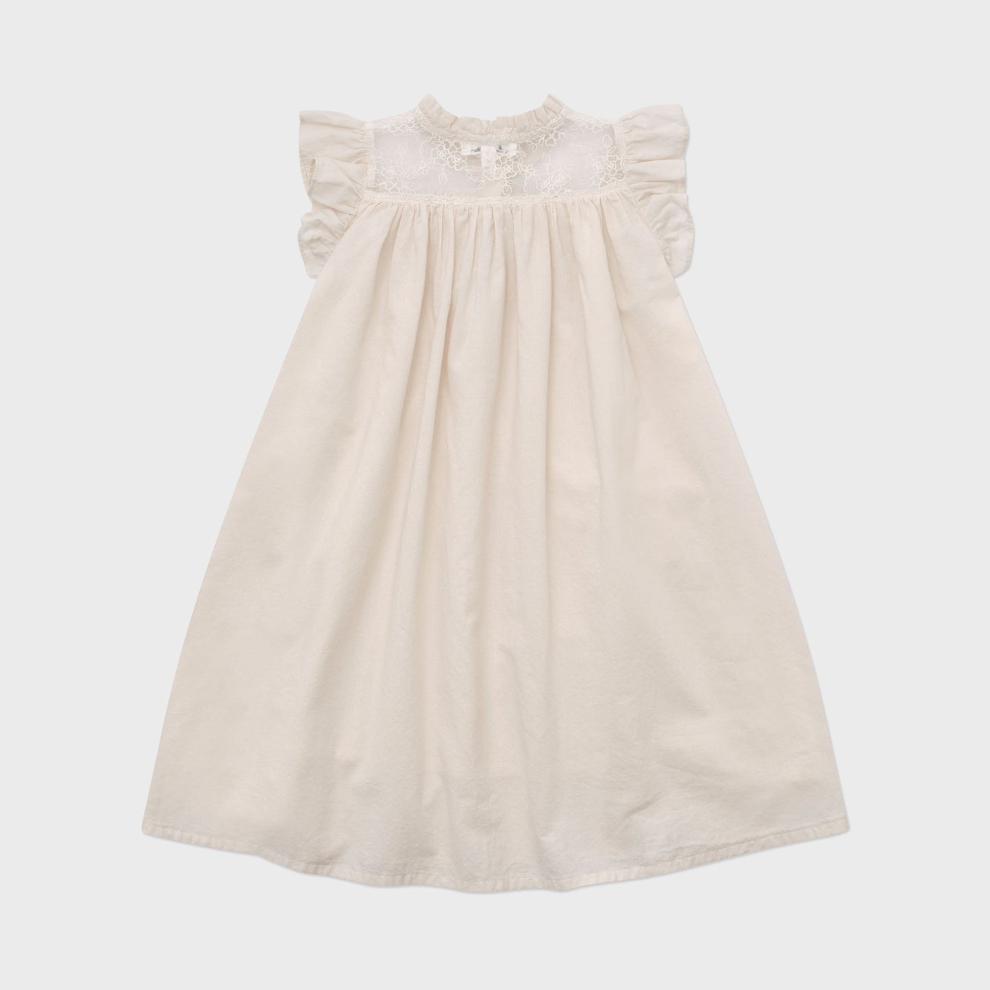 女童米白色蕾丝连衣裙