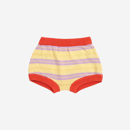 女婴米色花朵针织棉套装(2件)