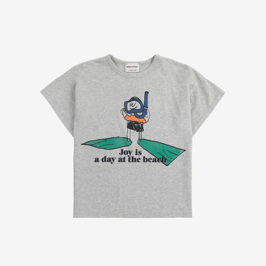 儿童灰色印花棉T恤