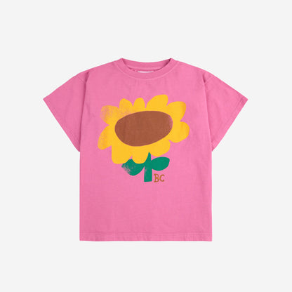 女童粉色印花Logo棉T恤