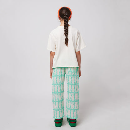 儿童米白色印花Logo棉T恤