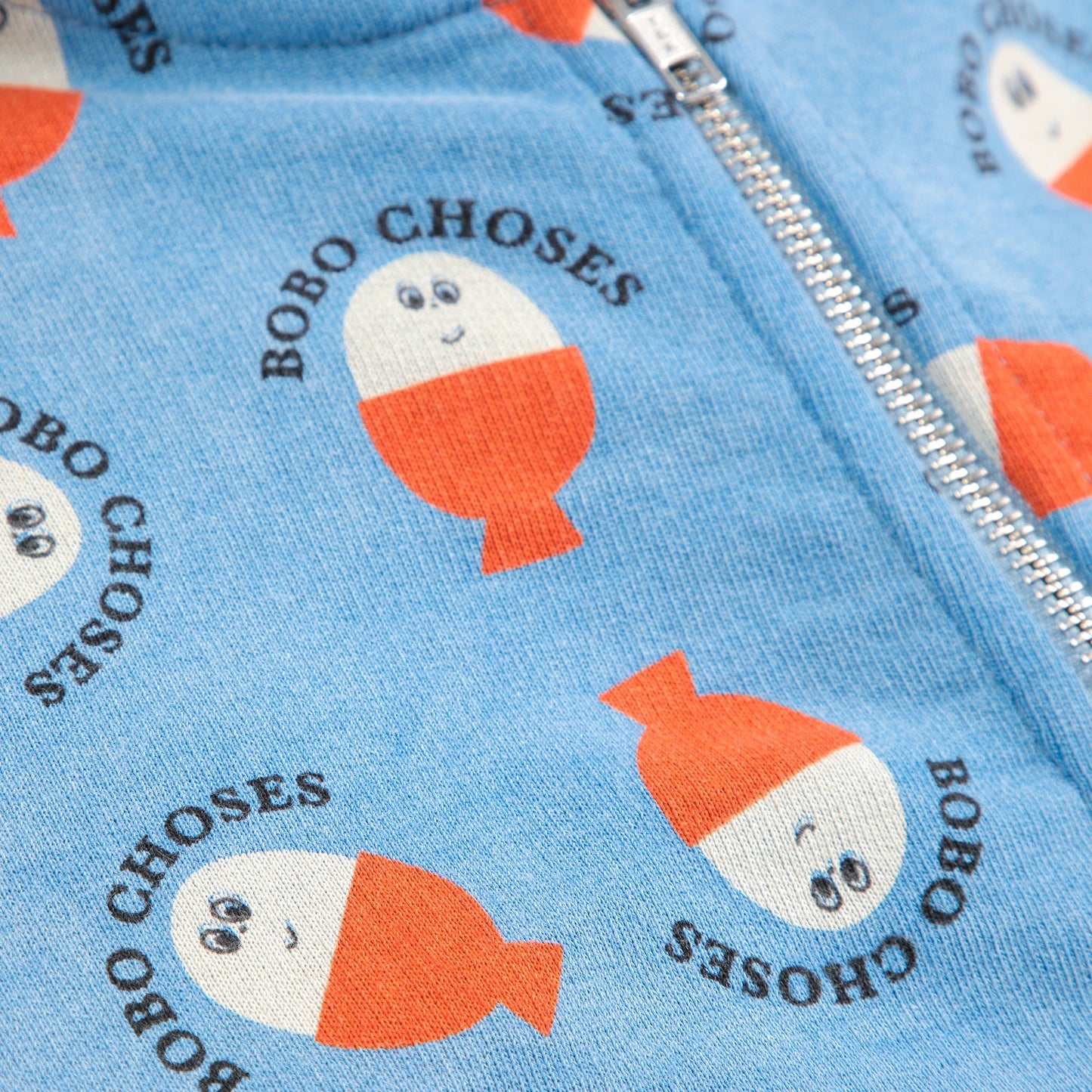 儿童蓝色印花Logo棉夹克