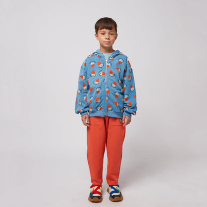 儿童蓝色印花Logo棉夹克